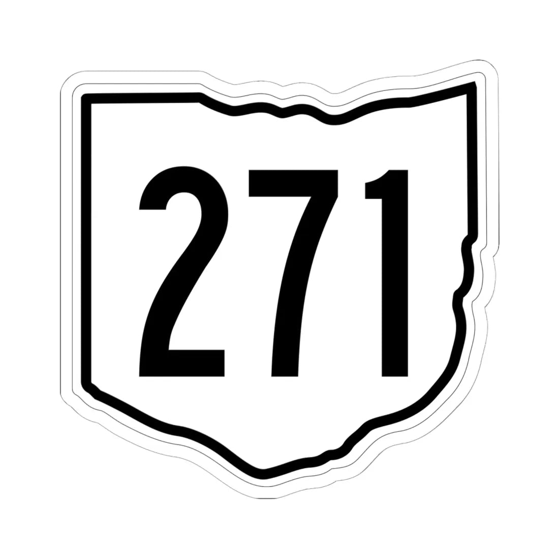 OH-271 1960 (Ohio) (Road Sign) STICKER Vinyl Kiss-Cut Decal 6 Inch White - The Sticker Space