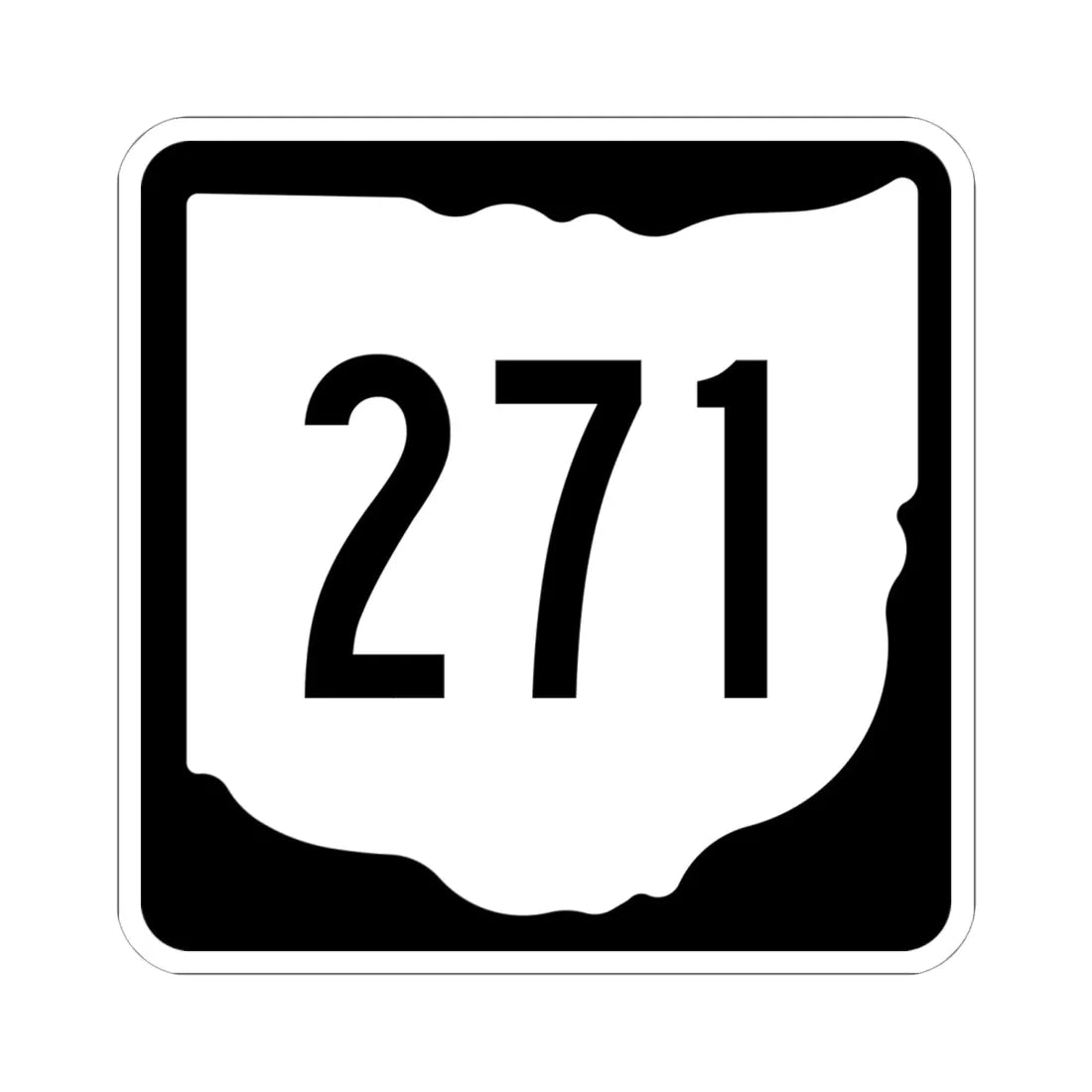 OH-271 1967 (Ohio) (Road Sign) STICKER Vinyl Kiss-Cut Decal 6 Inch White - The Sticker Space