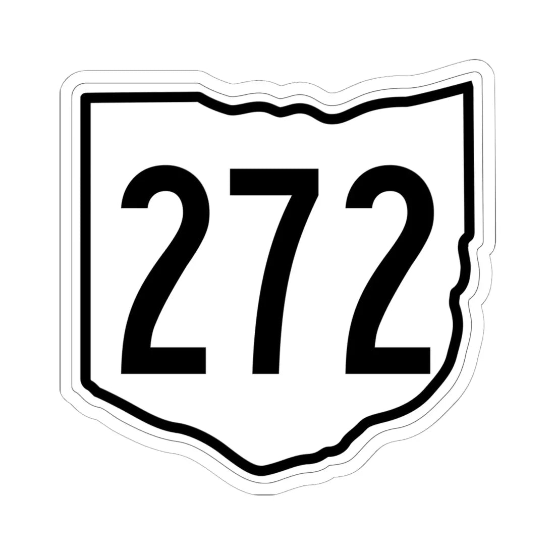 OH-272 1960 (Ohio) (Road Sign) STICKER Vinyl Kiss-Cut Decal 6 Inch White - The Sticker Space
