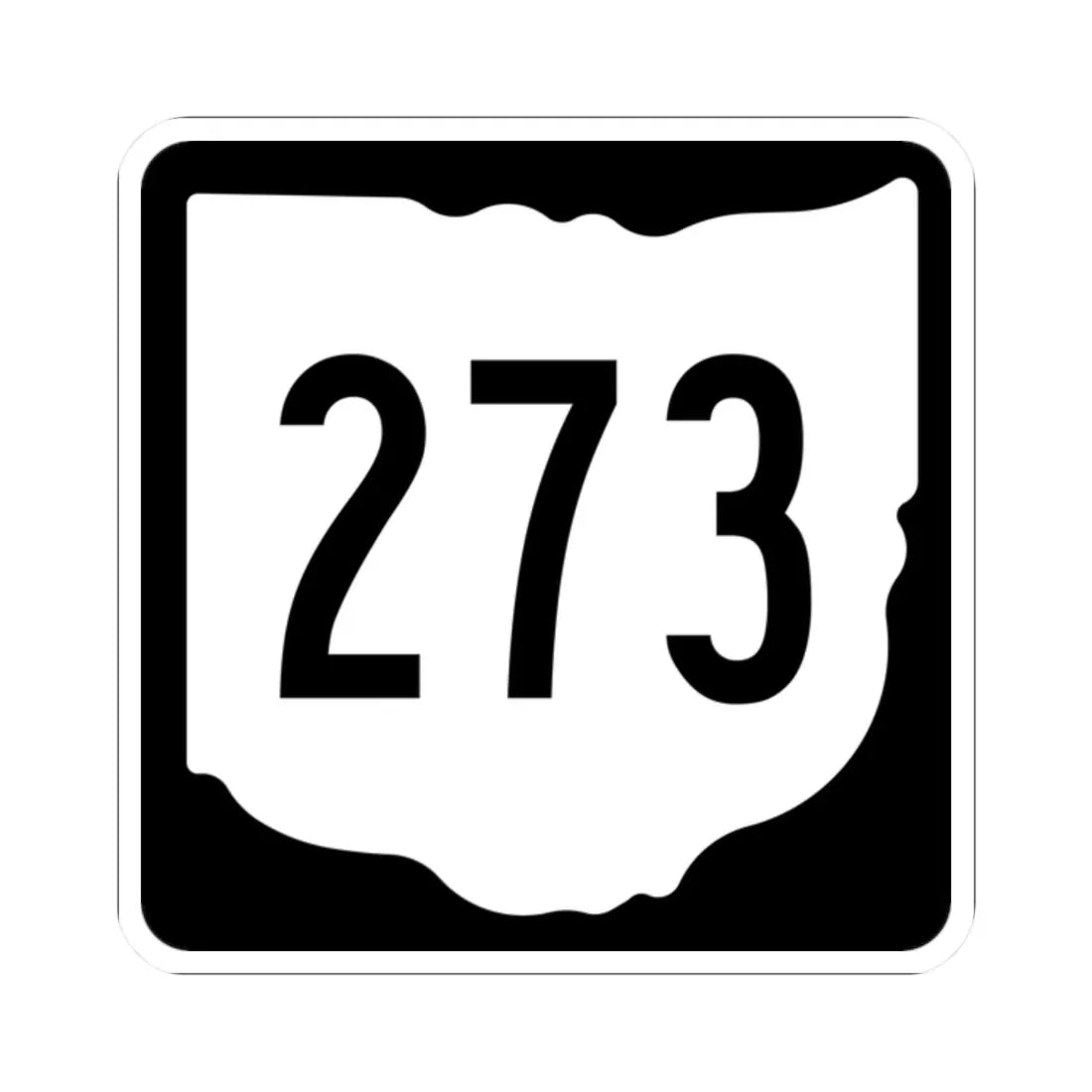 OH-273 1967 (Ohio) (Road Sign) STICKER Vinyl Kiss-Cut Decal 2 Inch White - The Sticker Space