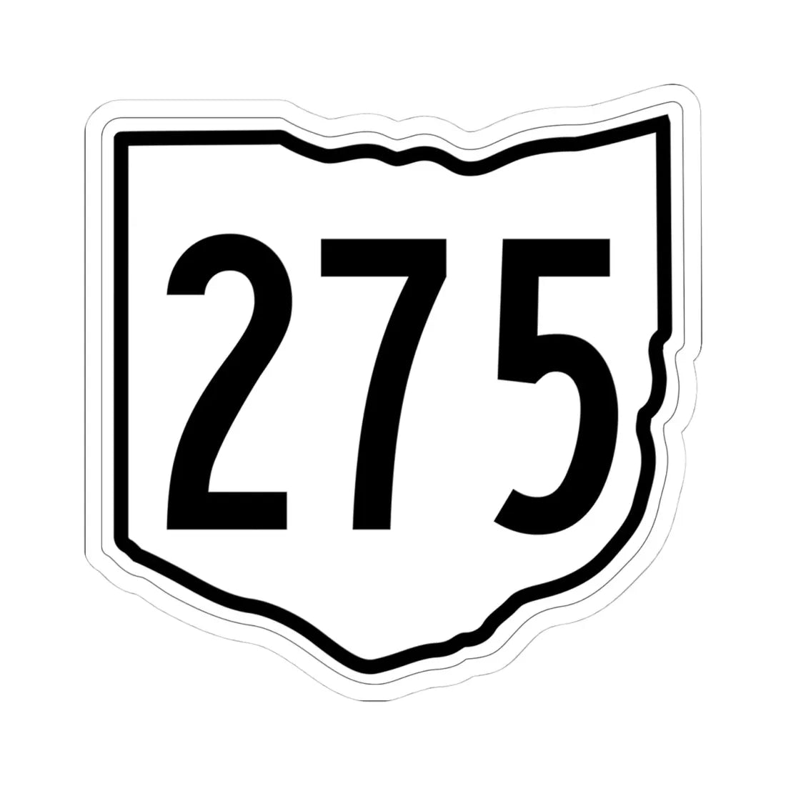 OH-275 1960 (Ohio) (Road Sign) STICKER Vinyl Kiss-Cut Decal 4 Inch White - The Sticker Space