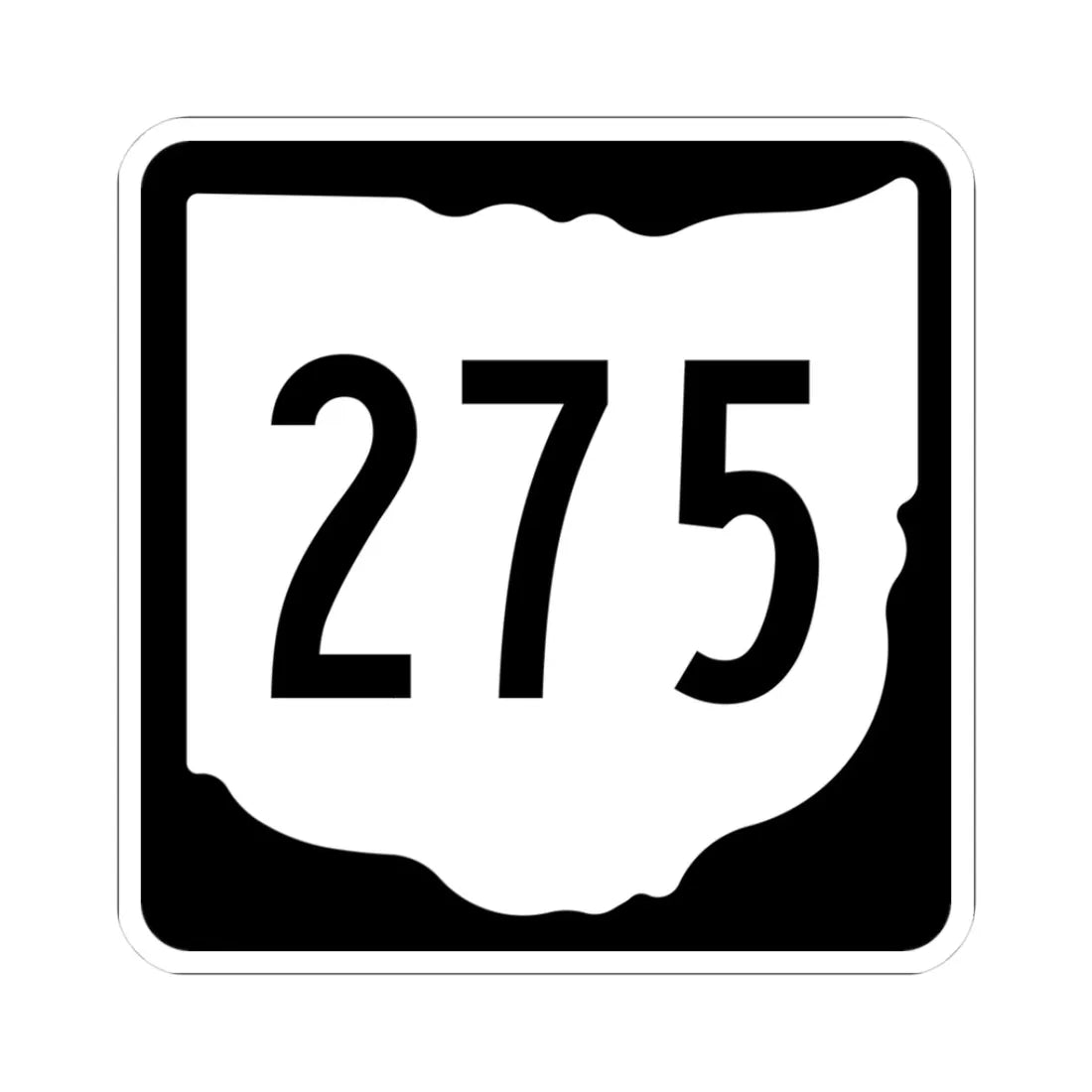 OH-275 1967 (Ohio) (Road Sign) STICKER Vinyl Kiss-Cut Decal 3 Inch White - The Sticker Space