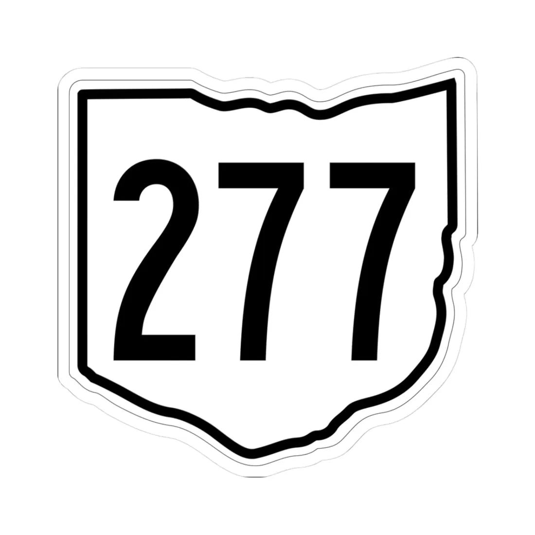 OH-277 1960 (Ohio) (Road Sign) STICKER Vinyl Kiss-Cut Decal 3 Inch White - The Sticker Space