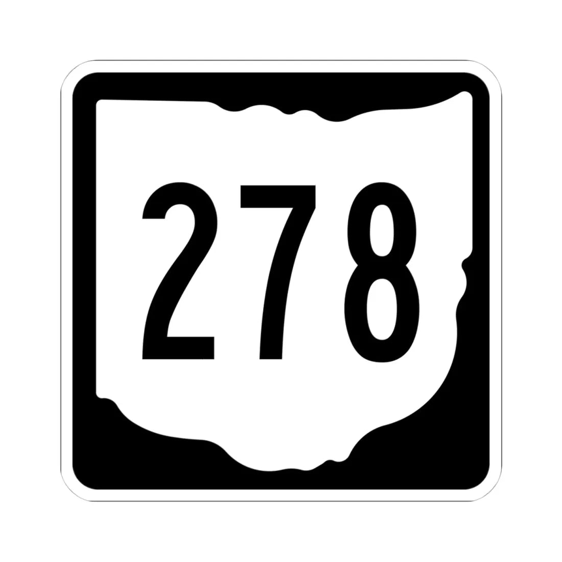 OH-278 1967 (Ohio) (Road Sign) STICKER Vinyl Kiss-Cut Decal 4 Inch White - The Sticker Space