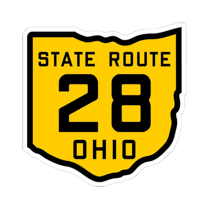 OH-28 1920 (Ohio) (Road Sign) STICKER Vinyl Kiss-Cut Decal 4 Inch White - The Sticker Space