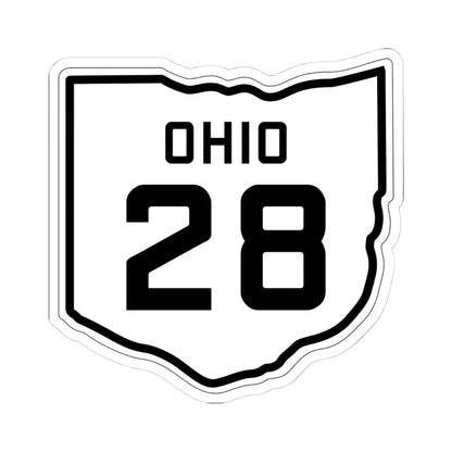 OH-28 1927 (Ohio) (Road Sign) STICKER Vinyl Kiss-Cut Decal 4 Inch White - The Sticker Space