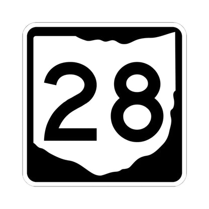 OH-28 (Ohio) (Road Sign) STICKER Vinyl Kiss-Cut Decal 6 Inch White - The Sticker Space