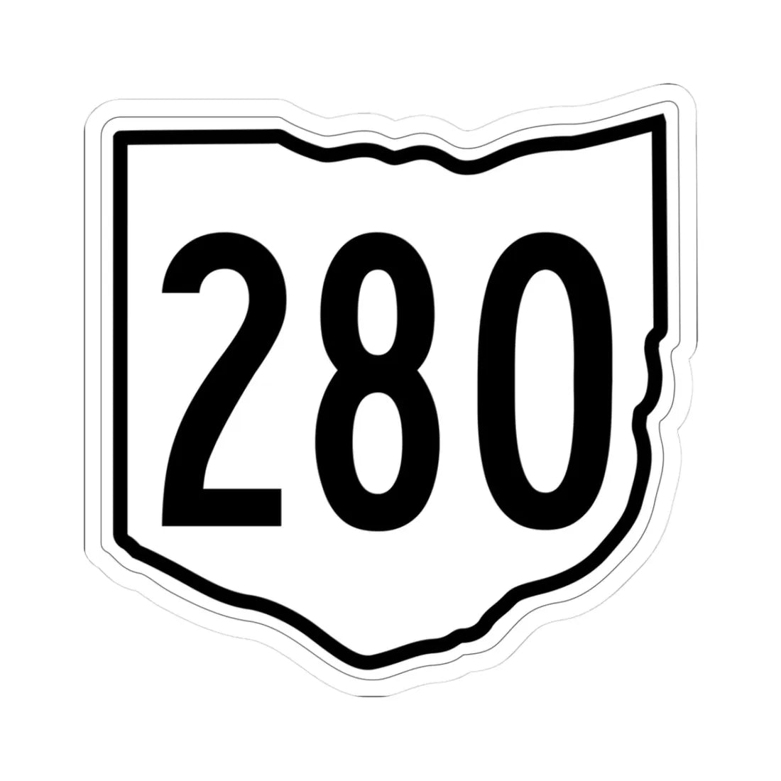 OH-280 1960 (Ohio) (Road Sign) STICKER Vinyl Kiss-Cut Decal 3 Inch White - The Sticker Space