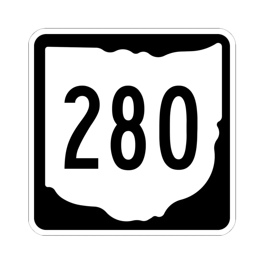 OH-280 1967 (Ohio) (Road Sign) STICKER Vinyl Kiss-Cut Decal 6 Inch White - The Sticker Space
