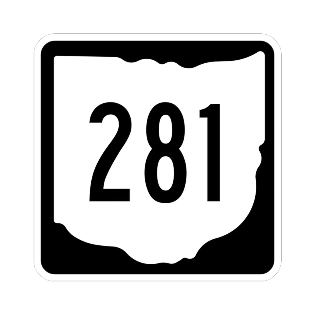 OH-281 1967 (Ohio) (Road Sign) STICKER Vinyl Kiss-Cut Decal 3 Inch White - The Sticker Space