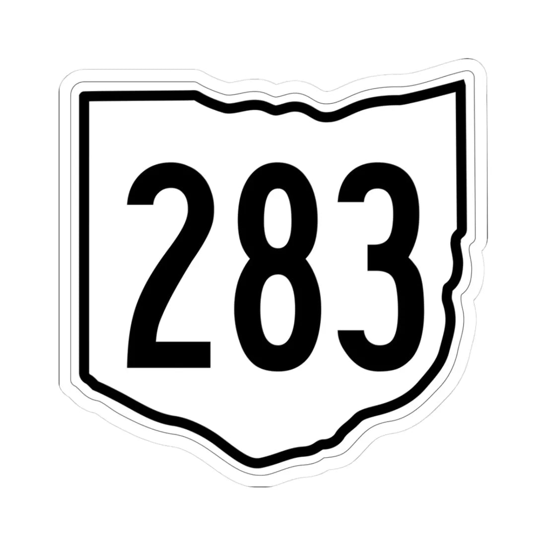 OH-283 1960 (Ohio) (Road Sign) STICKER Vinyl Kiss-Cut Decal 3 Inch White - The Sticker Space