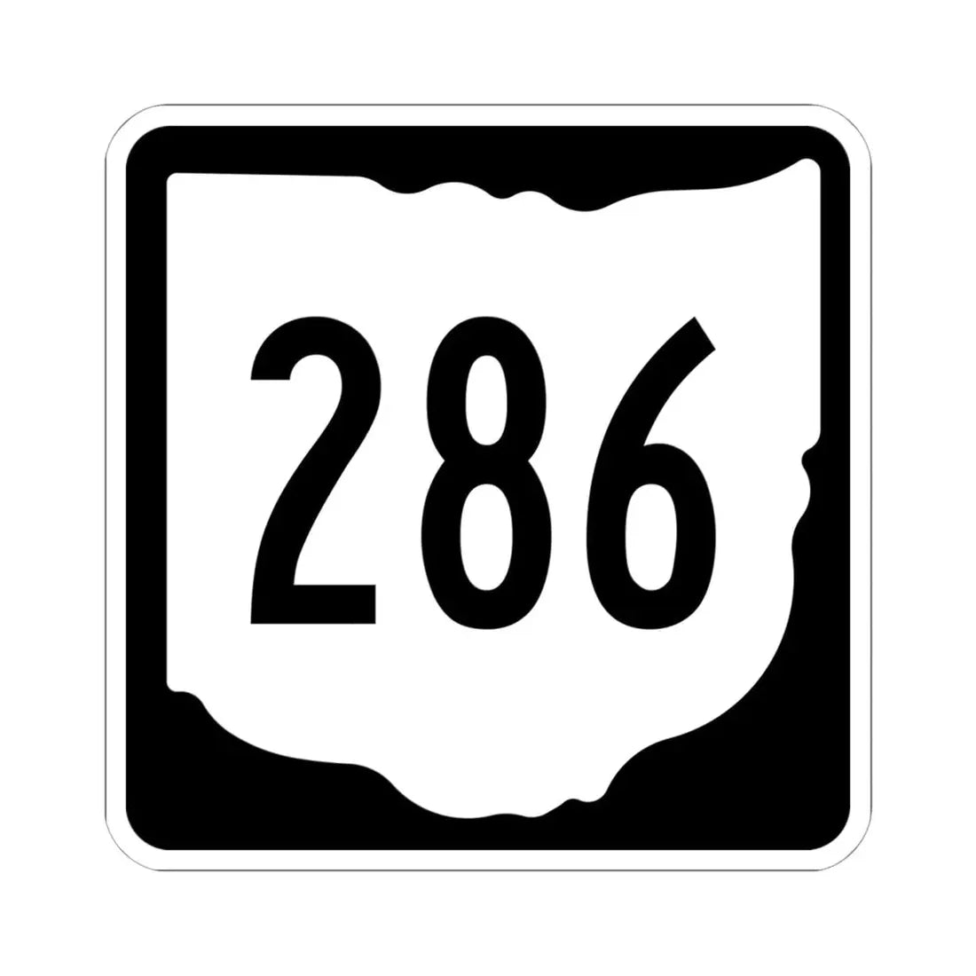OH-286 1967 (Ohio) (Road Sign) STICKER Vinyl Kiss-Cut Decal 6 Inch White - The Sticker Space
