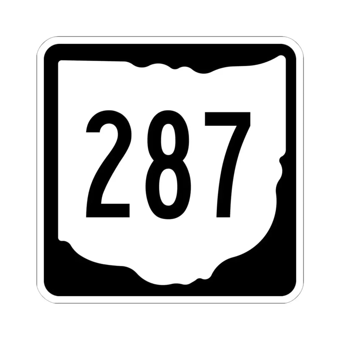 OH-287 1967 (Ohio) (Road Sign) STICKER Vinyl Kiss-Cut Decal 6 Inch White - The Sticker Space