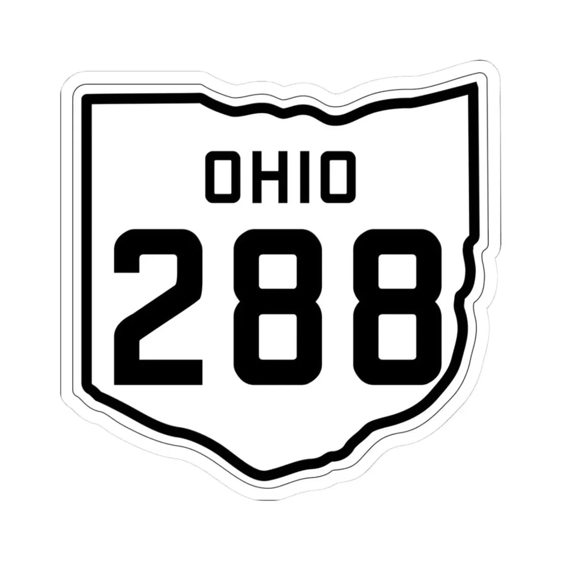 OH-288 1927 (Ohio) (Road Sign) STICKER Vinyl Kiss-Cut Decal 3 Inch White - The Sticker Space