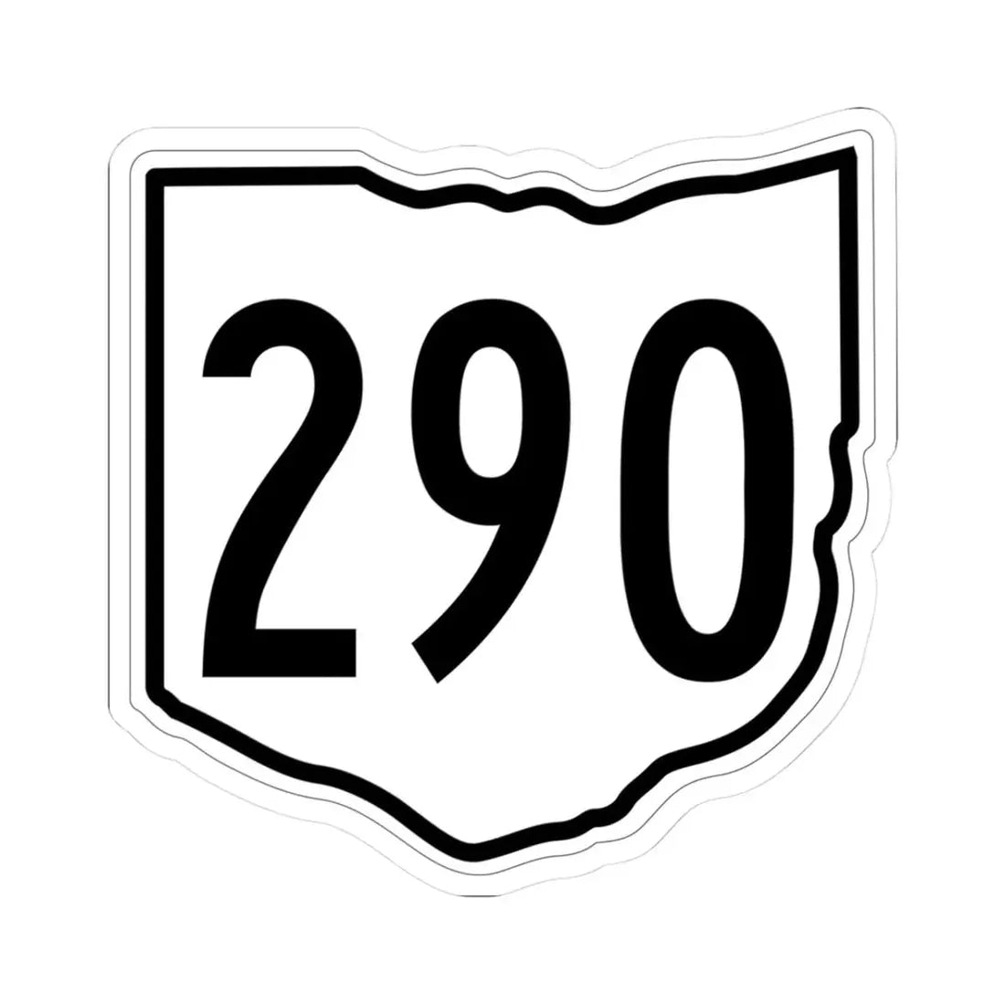 OH-290 1960 (Ohio) (Road Sign) STICKER Vinyl Kiss-Cut Decal 3 Inch White - The Sticker Space