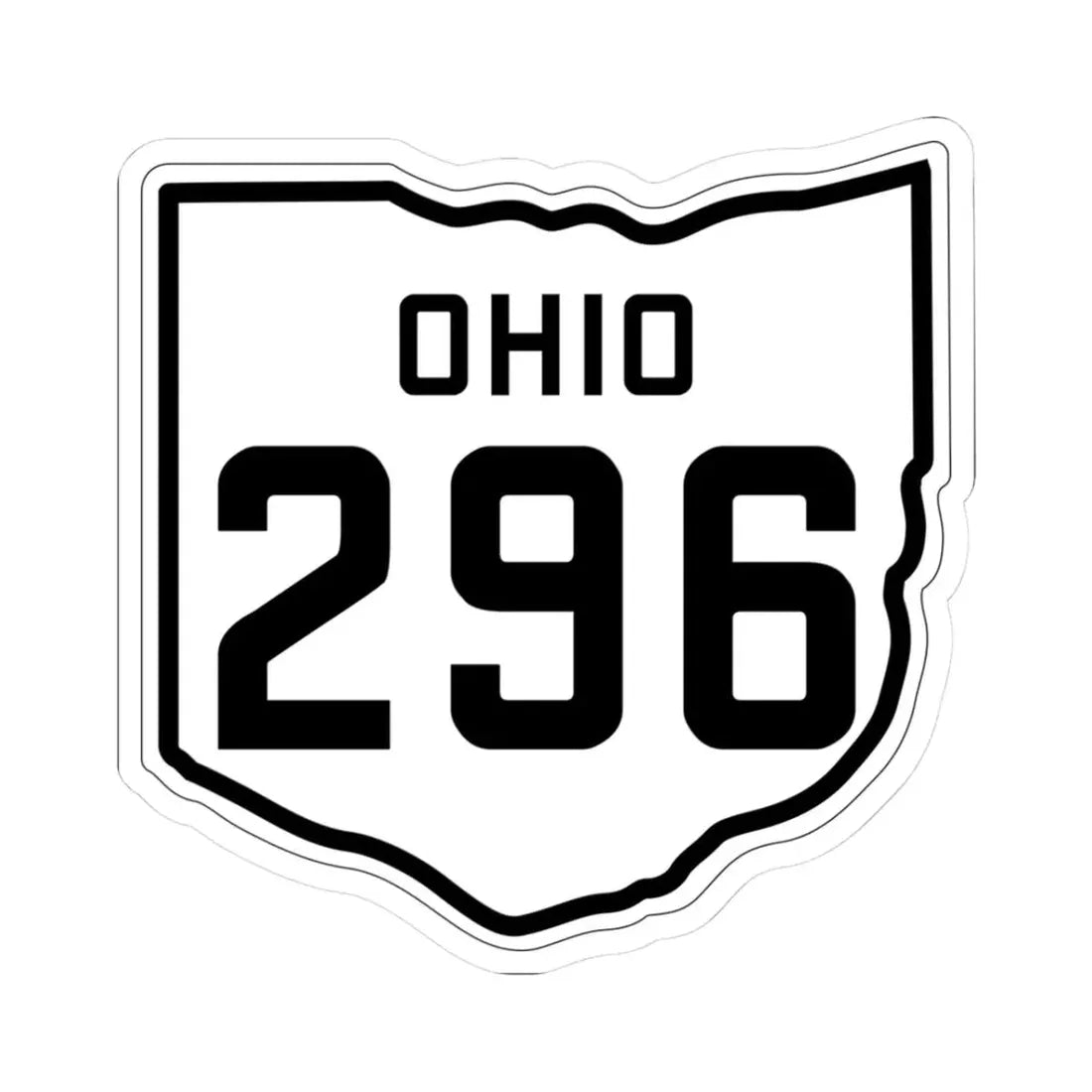 OH-296 1927 (Ohio) (Road Sign) STICKER Vinyl Kiss-Cut Decal 3 Inch White - The Sticker Space