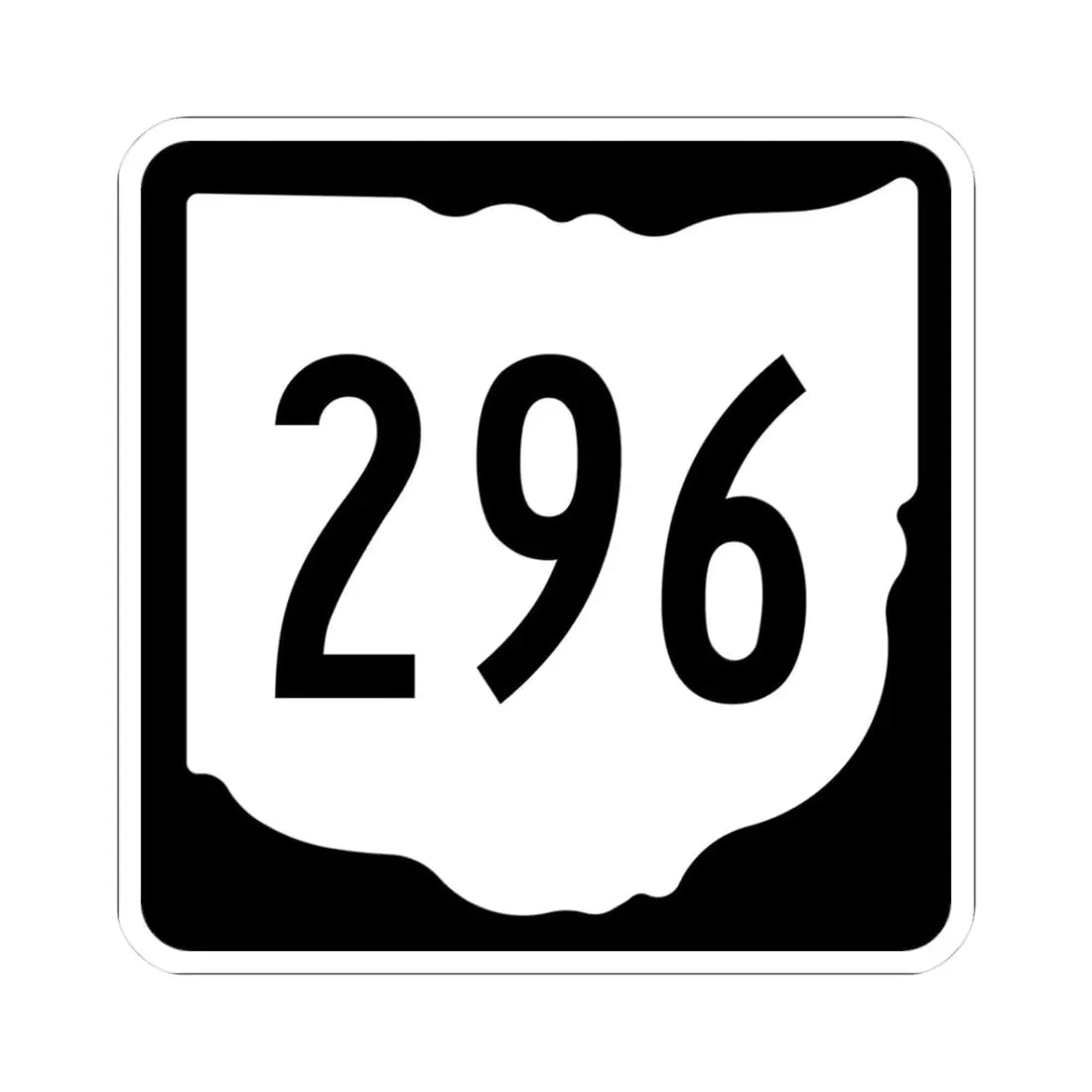 OH-296 1967 (Ohio) (Road Sign) STICKER Vinyl Kiss-Cut Decal 3 Inch White - The Sticker Space