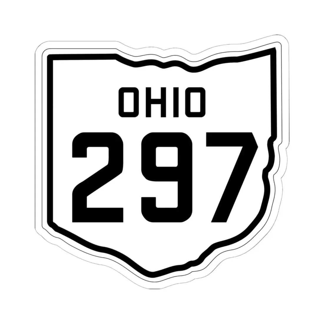 OH-297 1927 (Ohio) (Road Sign) STICKER Vinyl Kiss-Cut Decal 6 Inch White - The Sticker Space