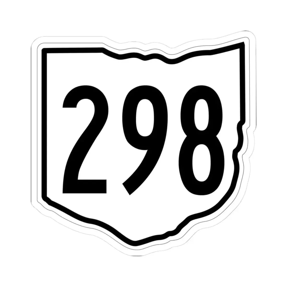 OH-298 1960 (Ohio) (Road Sign) STICKER Vinyl Kiss-Cut Decal 3 Inch White - The Sticker Space