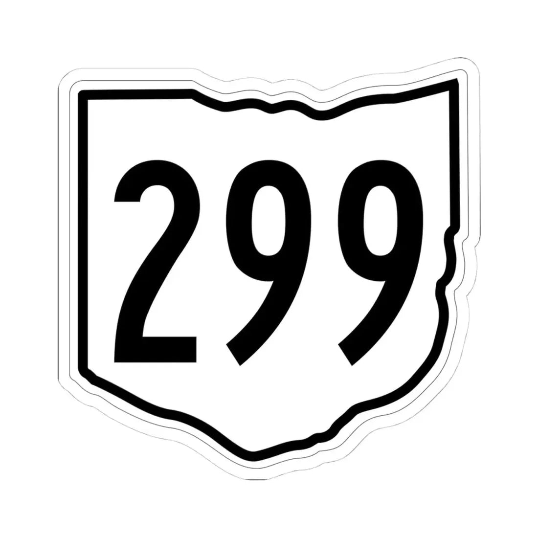 OH-299 1960 (Ohio) (Road Sign) STICKER Vinyl Kiss-Cut Decal 4 Inch White - The Sticker Space