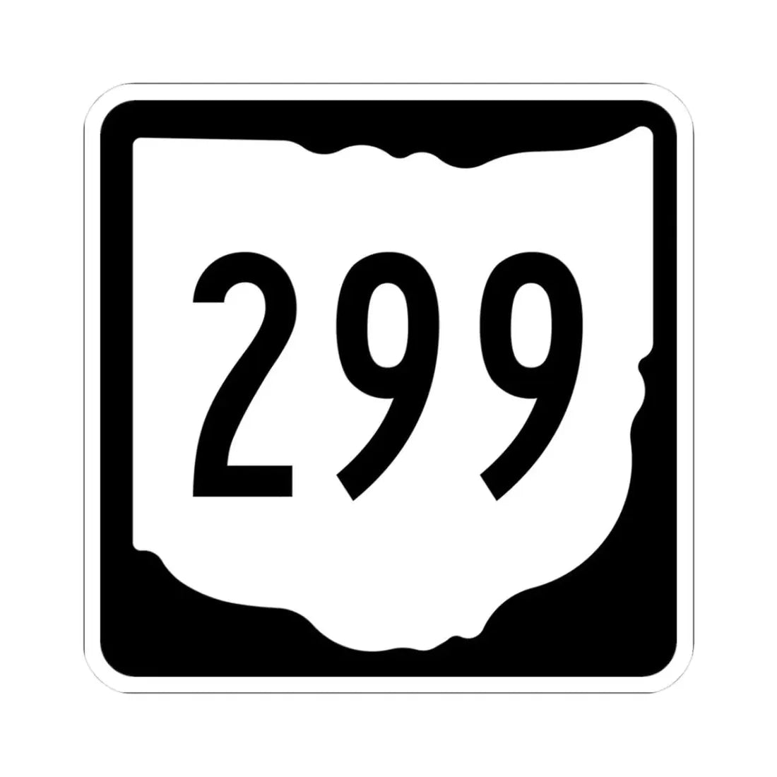 OH-299 1967 (Ohio) (Road Sign) STICKER Vinyl Kiss-Cut Decal 3 Inch White - The Sticker Space
