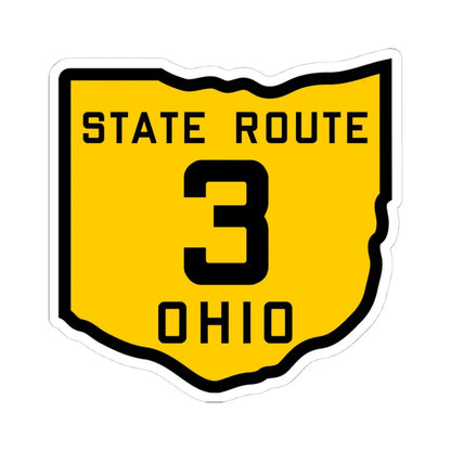 OH-3 1920 (Ohio) (Road Sign) STICKER Vinyl Kiss-Cut Decal 4 Inch White - The Sticker Space
