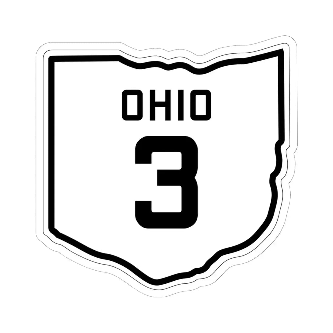 OH-3 1927 (Ohio) (Road Sign) STICKER Vinyl Kiss-Cut Decal 6 Inch White - The Sticker Space