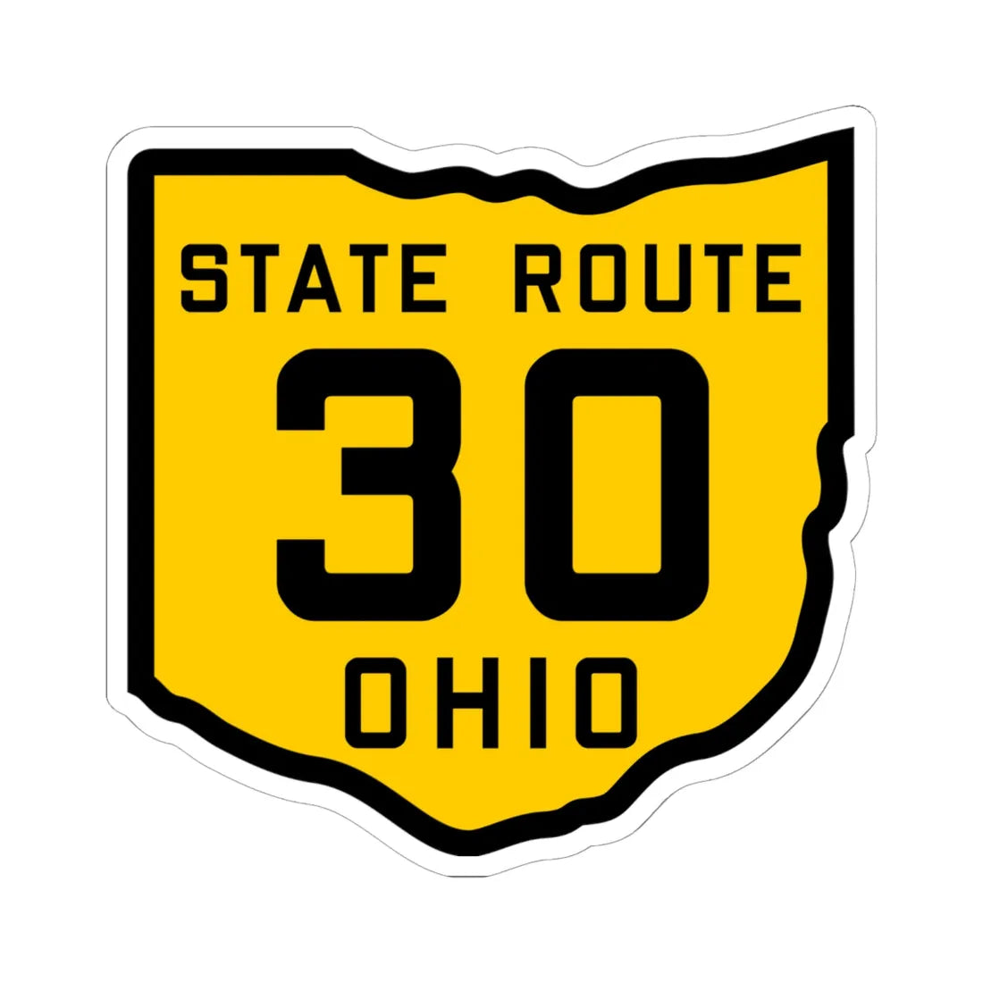 OH-30 1920 (Ohio) (Road Sign) STICKER Vinyl Kiss-Cut Decal 6 Inch White - The Sticker Space