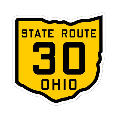 OH-30 1920 (Ohio) (Road Sign) STICKER Vinyl Kiss-Cut Decal 6 Inch White - The Sticker Space