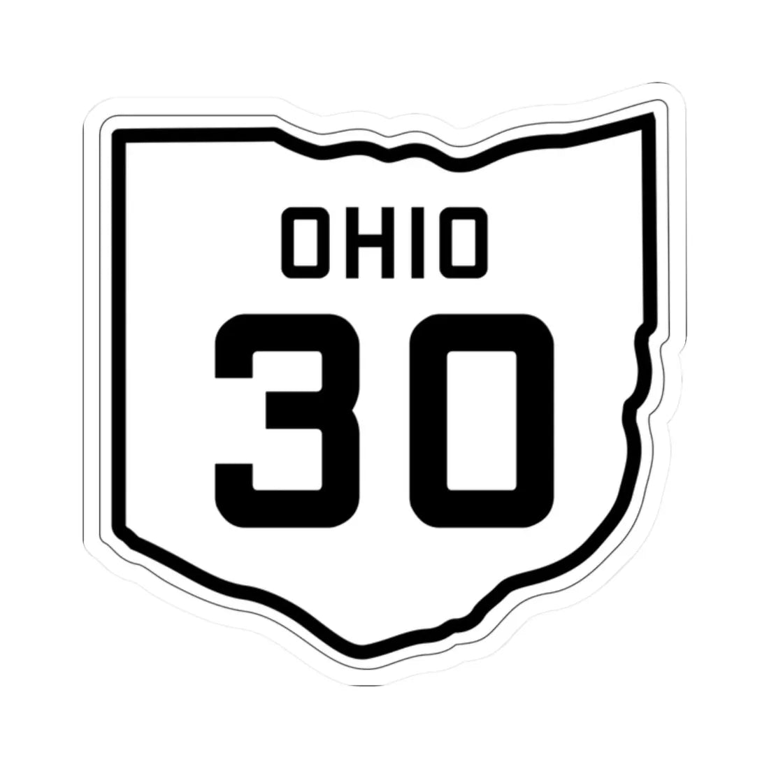 OH-30 1927 (Ohio) (Road Sign) STICKER Vinyl Kiss-Cut Decal 2 Inch White - The Sticker Space
