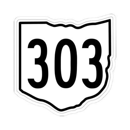 OH-303 1960 (Ohio) (Road Sign) STICKER Vinyl Kiss-Cut Decal 4 Inch White - The Sticker Space