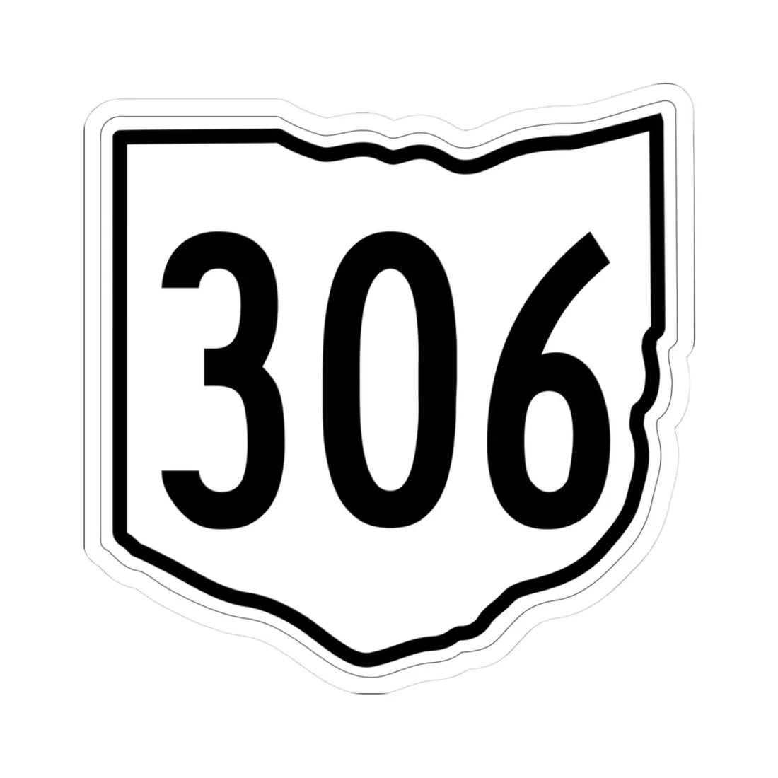 OH-306 1960 (Ohio) (Road Sign) STICKER Vinyl Kiss-Cut Decal 3 Inch White - The Sticker Space