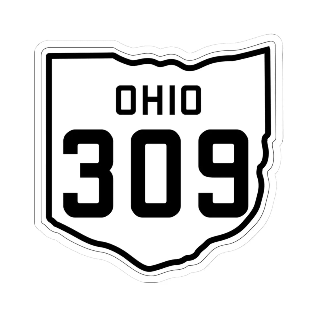OH-309 1927 (Ohio) (Road Sign) STICKER Vinyl Kiss-Cut Decal 3 Inch White - The Sticker Space