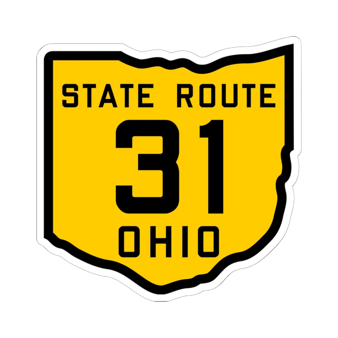 OH-31 1920 (Ohio) (Road Sign) STICKER Vinyl Kiss-Cut Decal 6 Inch White - The Sticker Space