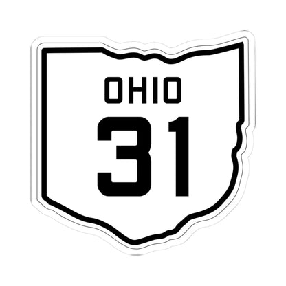 OH-31 1927 (Ohio) (Road Sign) STICKER Vinyl Kiss-Cut Decal 3 Inch White - The Sticker Space