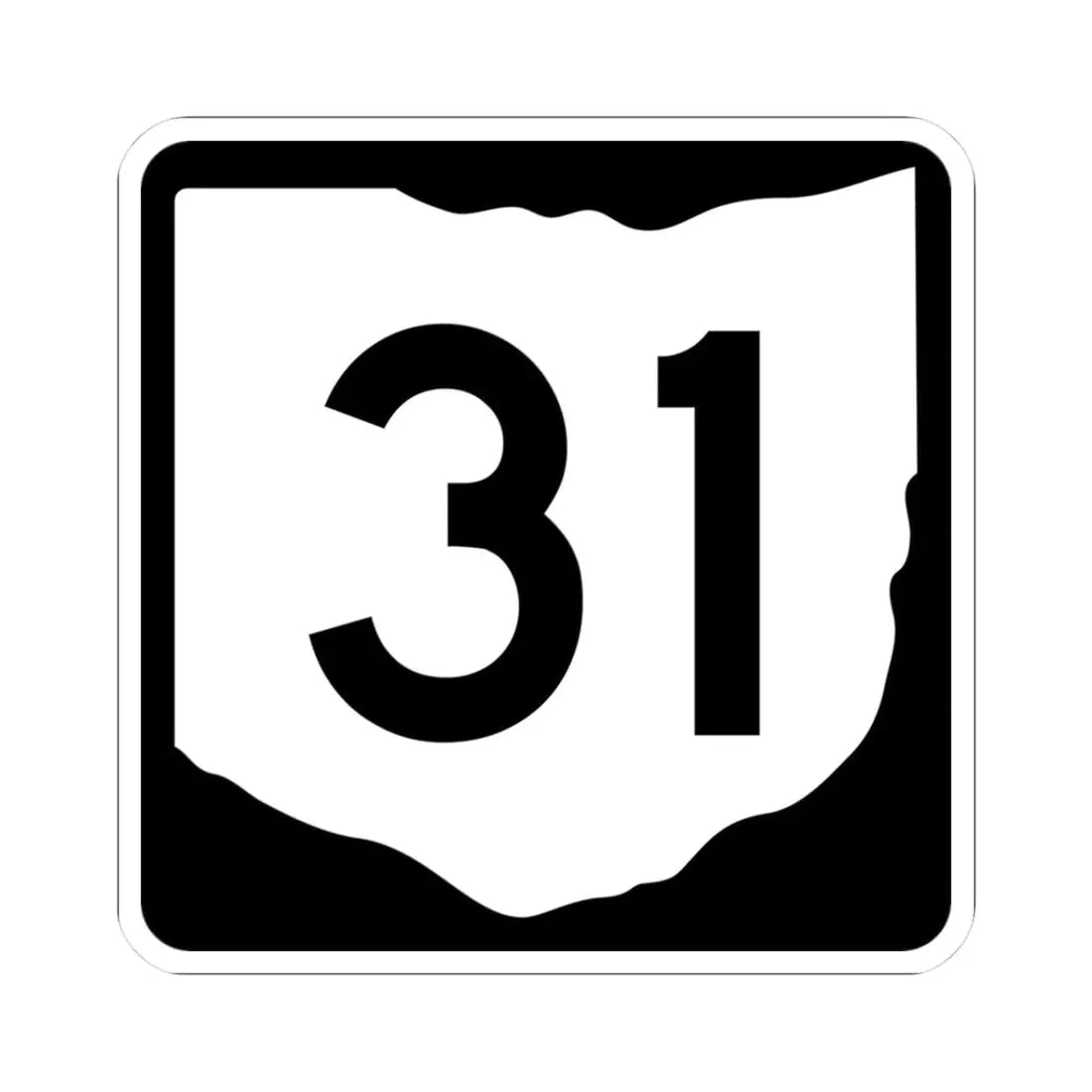 OH-31 (Ohio) (Road Sign) STICKER Vinyl Kiss-Cut Decal 3 Inch White - The Sticker Space