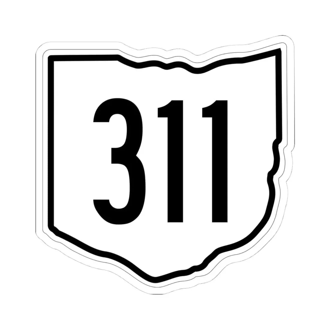 OH-311 1960 (Ohio) (Road Sign) STICKER Vinyl Kiss-Cut Decal 4 Inch White - The Sticker Space