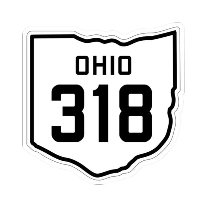 OH-318 1927 (Ohio) (Road Sign) STICKER Vinyl Kiss-Cut Decal 2 Inch White - The Sticker Space