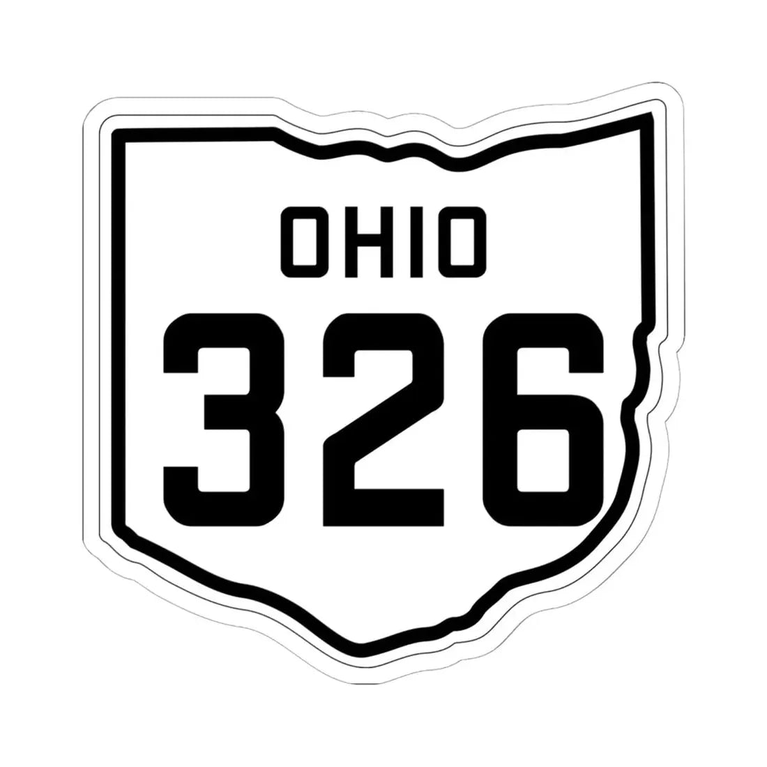 OH-326 1927 (Ohio) (Road Sign) STICKER Vinyl Kiss-Cut Decal 6 Inch White - The Sticker Space