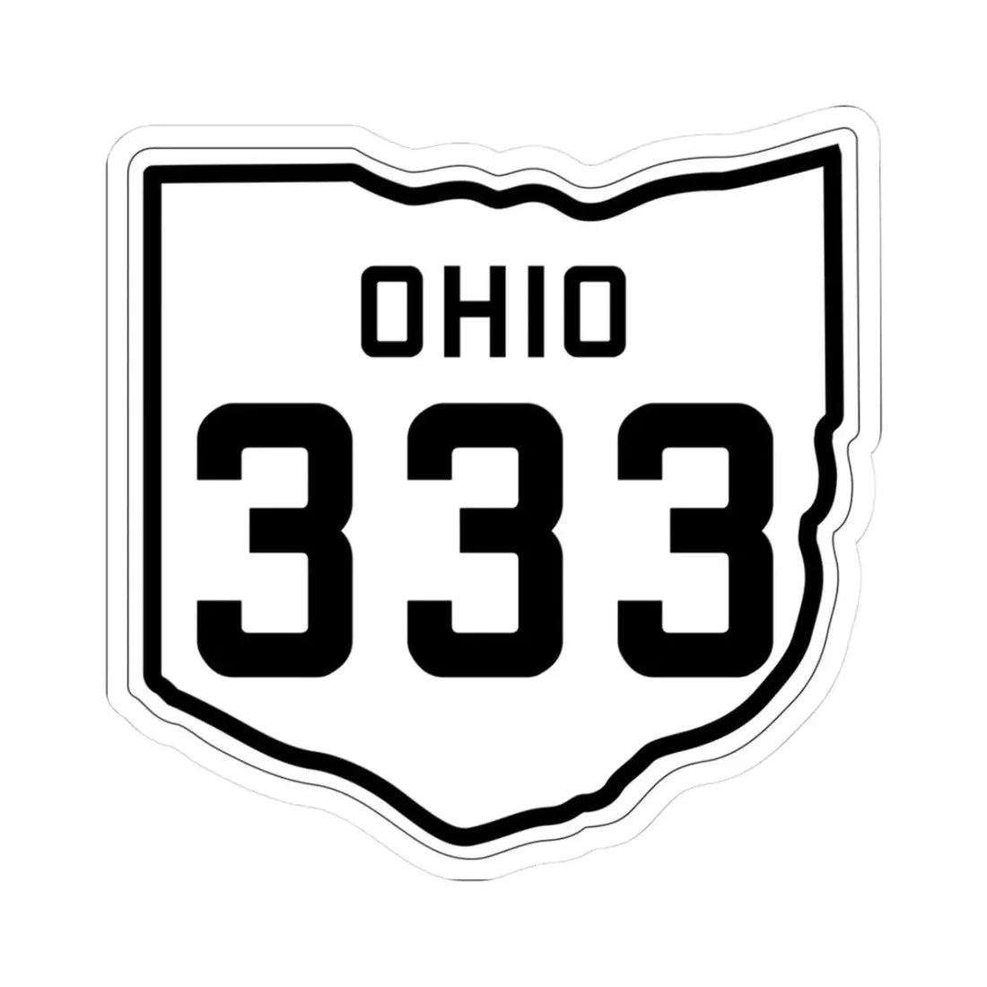 OH-333 1927 (Ohio) (Road Sign) STICKER Vinyl Kiss-Cut Decal 3 Inch White - The Sticker Space