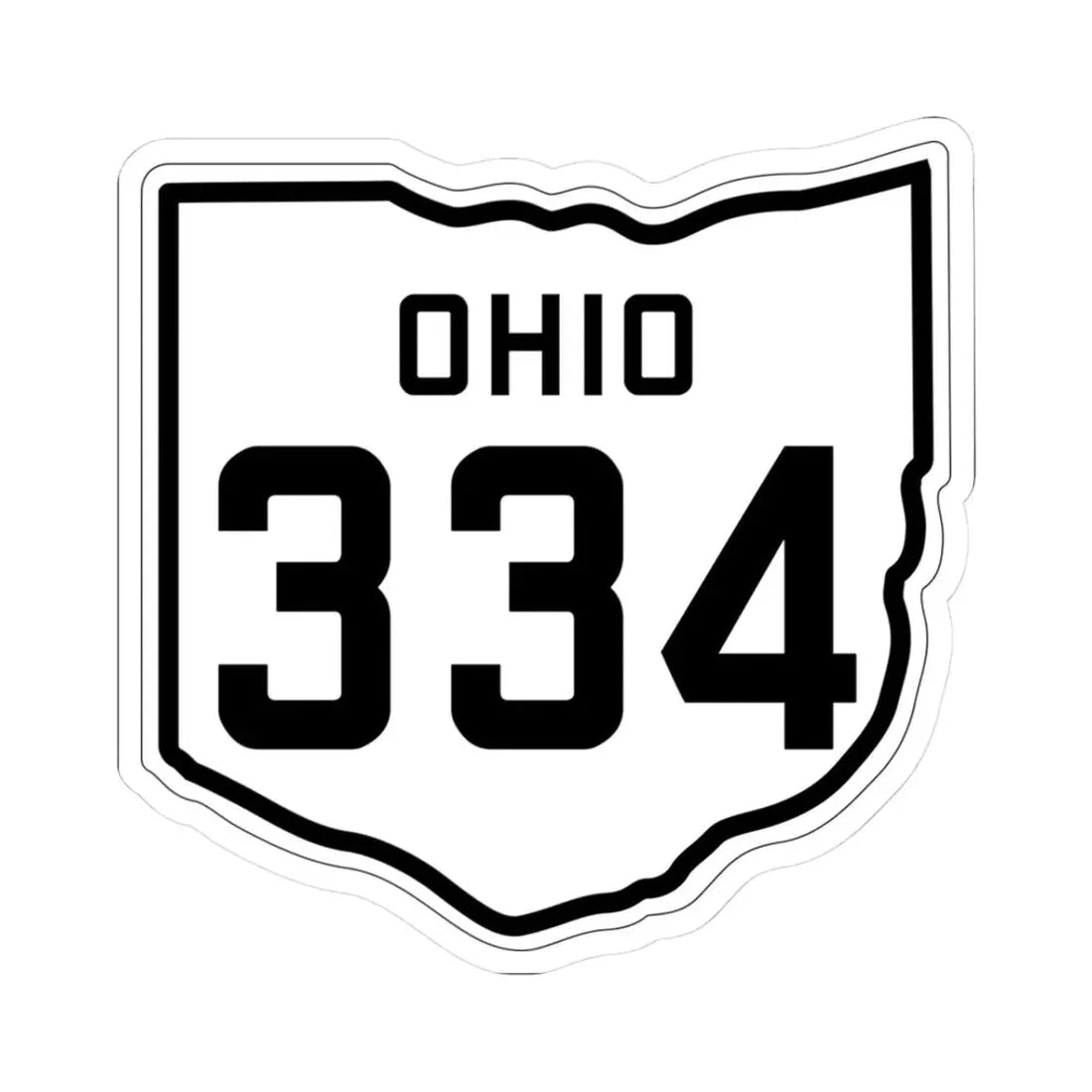 OH-334 1927 (Ohio) (Road Sign) STICKER Vinyl Kiss-Cut Decal 3 Inch White - The Sticker Space