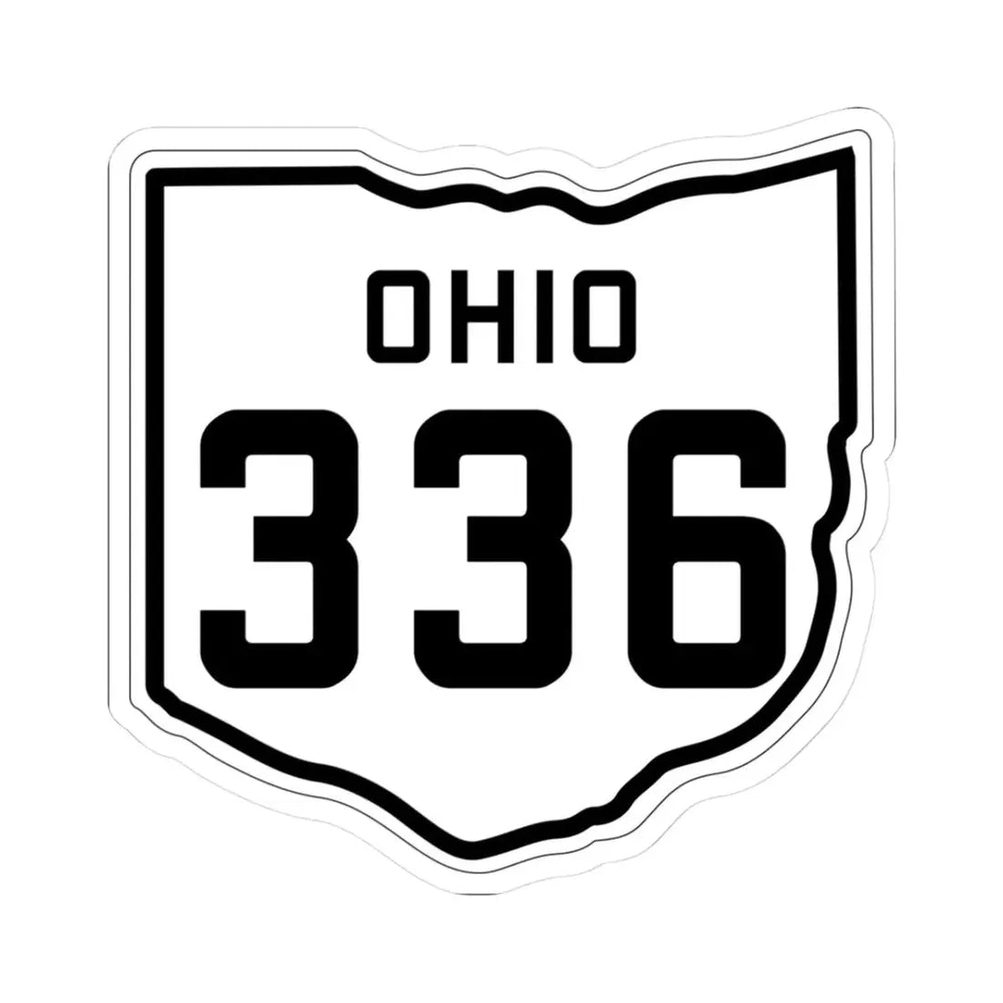 OH-336 1927 (Ohio) (Road Sign) STICKER Vinyl Kiss-Cut Decal 3 Inch White - The Sticker Space