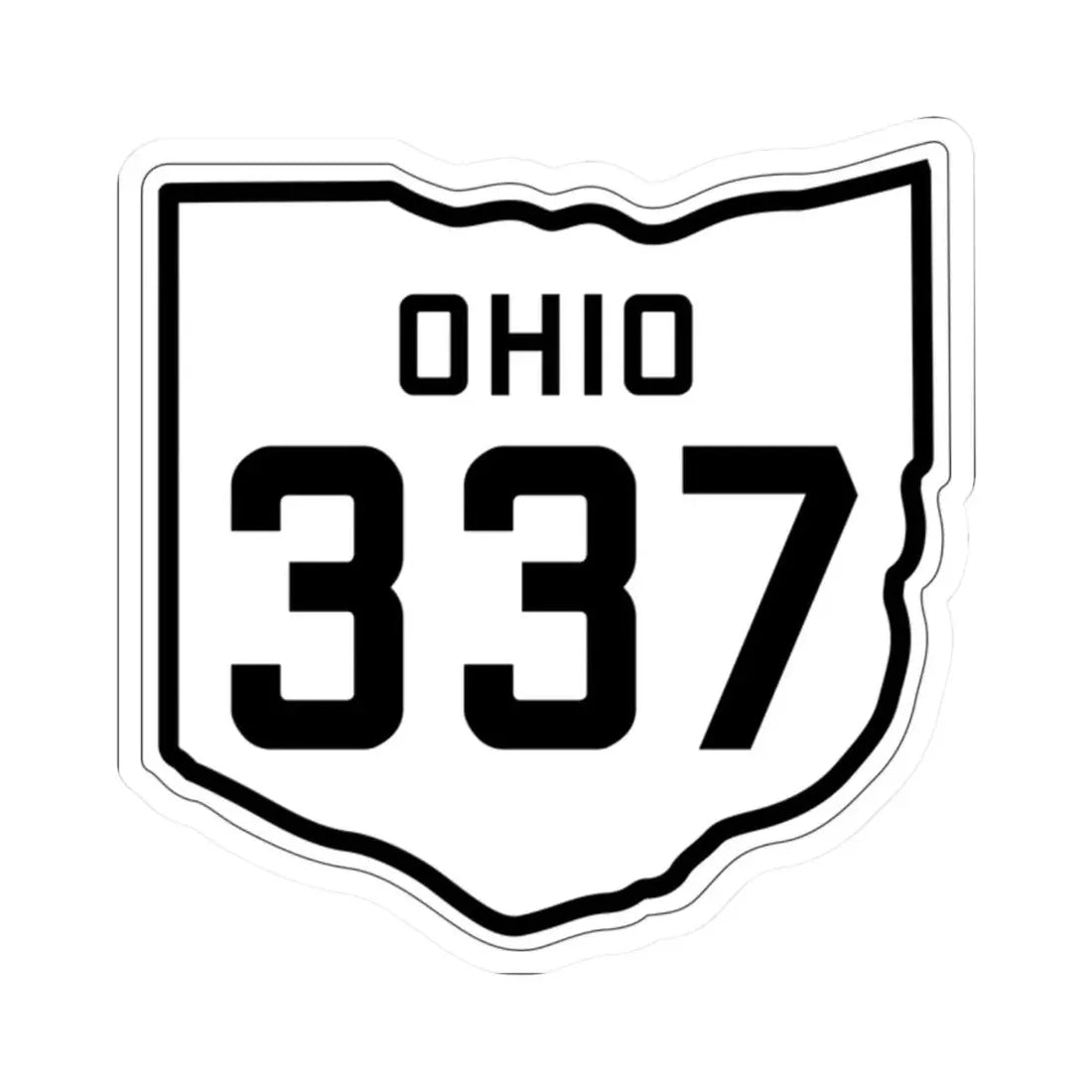OH-337 1927 (Ohio) (Road Sign) STICKER Vinyl Kiss-Cut Decal 2 Inch White - The Sticker Space