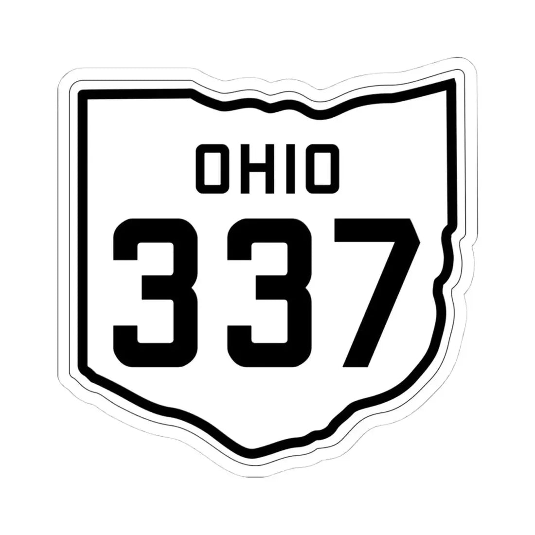 OH-337 1927 (Ohio) (Road Sign) STICKER Vinyl Kiss-Cut Decal 4 Inch White - The Sticker Space