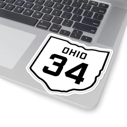 OH-34 1927 (Ohio) (Road Sign) STICKER Vinyl Kiss-Cut Decal - The Sticker Space