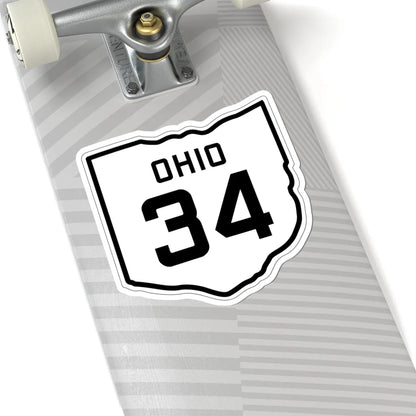 OH-34 1927 (Ohio) (Road Sign) STICKER Vinyl Kiss-Cut Decal - The Sticker Space