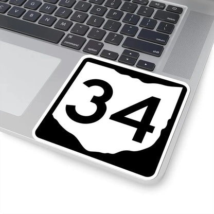 OH-34 (Ohio) (Road Sign) STICKER Vinyl Kiss-Cut Decal - The Sticker Space