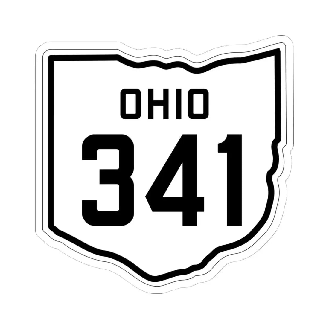 OH-341 1927 (Ohio) (Road Sign) STICKER Vinyl Kiss-Cut Decal 4 Inch White - The Sticker Space