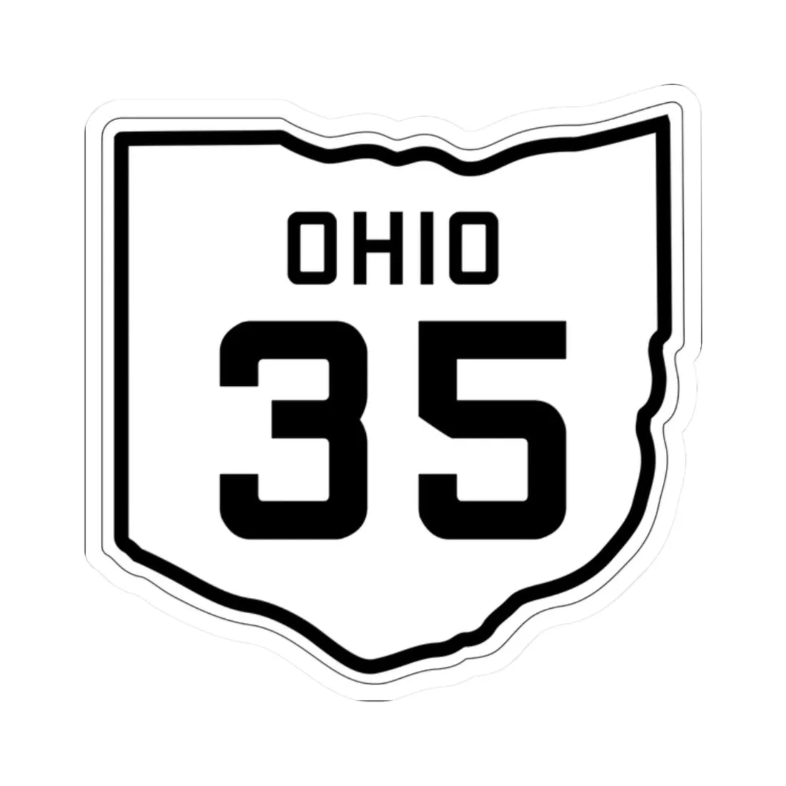 OH-35 1927 (Ohio) (Road Sign) STICKER Vinyl Kiss-Cut Decal 2 Inch White - The Sticker Space