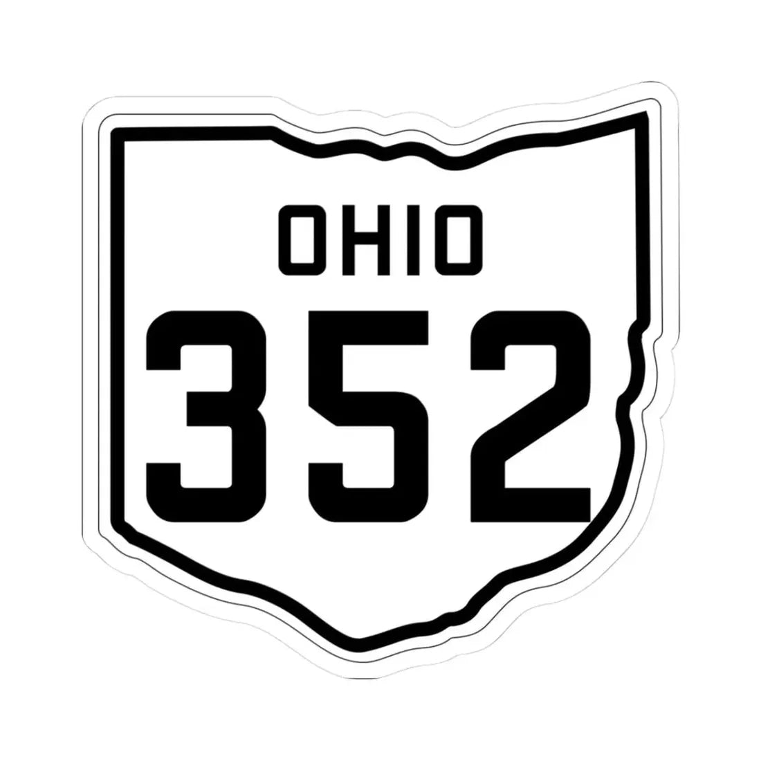 OH-352 1927 (Ohio) (Road Sign) STICKER Vinyl Kiss-Cut Decal 3 Inch White - The Sticker Space